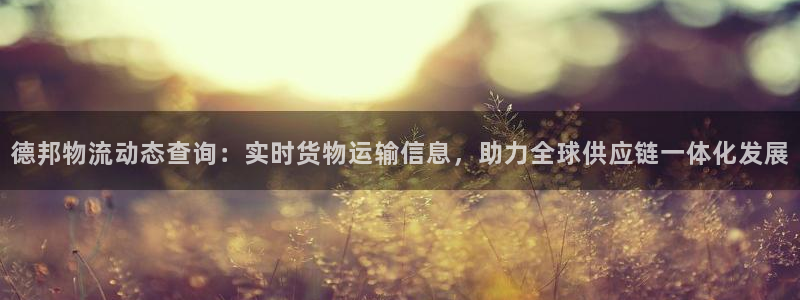 tp钱包官方群：德邦物流动态查询：实
